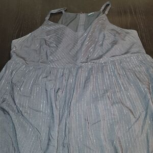 Torrid Gray Sleeveless Blouse with Silver Accents